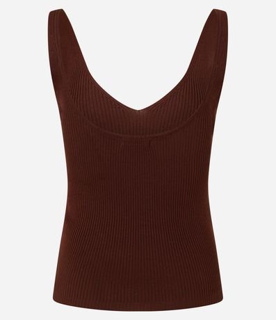 Blusa Acanalada en Punto con Escote v y Espalda Descotada 5
