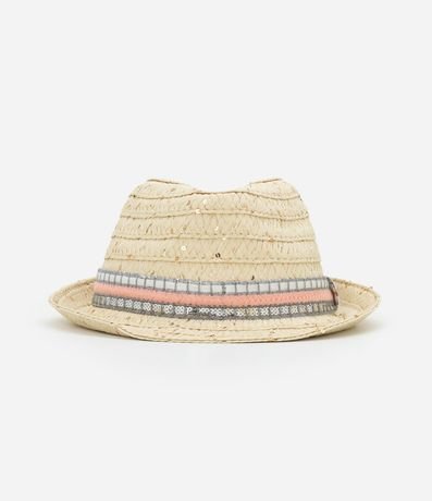 Sombrero de Paja Infantil con Faixa y Lentejuelas - Talle único 2