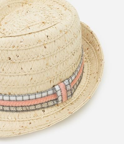 Sombrero de Paja Infantil con Faixa y Lentejuelas - Talle único 3