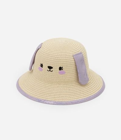 Sombrero de Paja Infantil con Carita y Oreja - Talle único