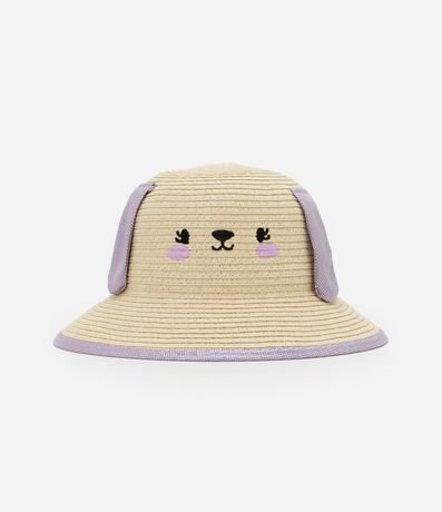Sombrero de Paja Infantil con Carita y Oreja - Talle único 3