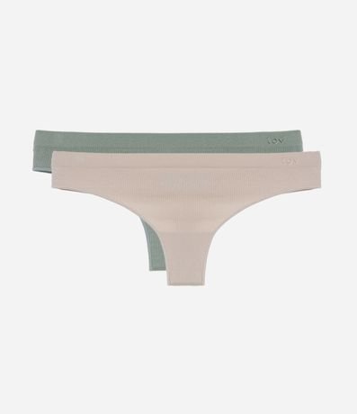 Kit 02 Bombachas Bikini Hilo Seamless Texturizadas