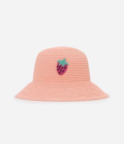 Sombrero de Paja Infantil Bordado Frutilla - Talle único 2