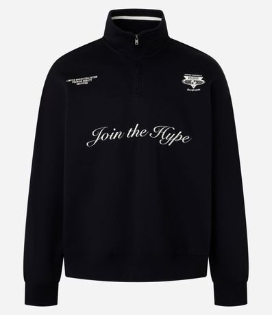 Saco Boxy en Algodón con Felpa y Bordado Lettering "Join the hype"
