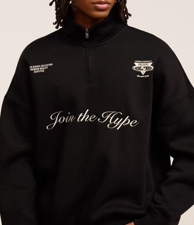 Saco Boxy en Algodón con Felpa y Bordado Lettering "Join the hype" 3