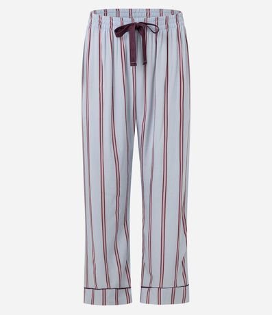 Pijama Americano Largo en Viscosa con Rayas Tricolores 8