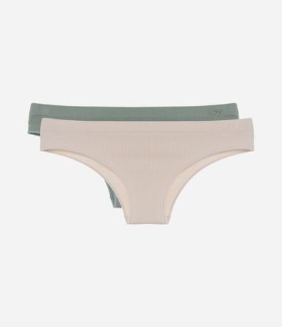 Kit 02 Bombachas Bikini en Poliamida Texturizada Seamless