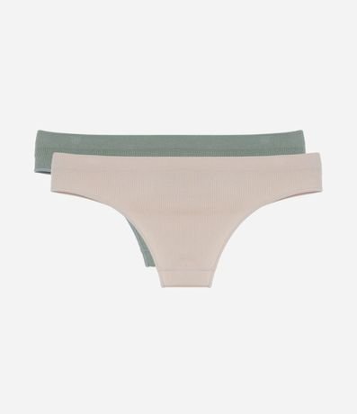 Kit 02 Bombachas Bikini en Poliamida Texturizada Seamless 2