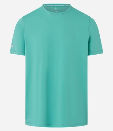 Remera Deportiva Regular con Tecnologia Dry y Estampa Localizada