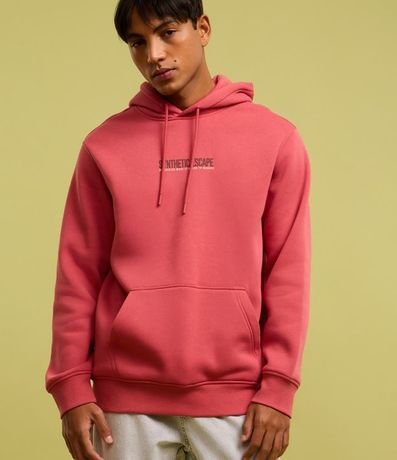 Saco Comfort en Algodón con Felpa Bolsillo Canguro y Estampa Lettering