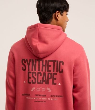 Saco Comfort en Algodón con Felpa Bolsillo Canguro y Estampa Lettering 3