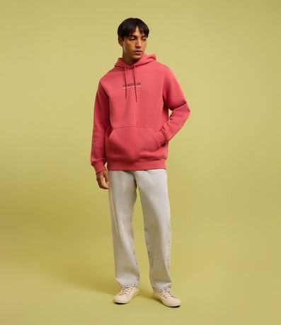 Saco Comfort en Algodón con Felpa Bolsillo Canguro y Estampa Lettering 6