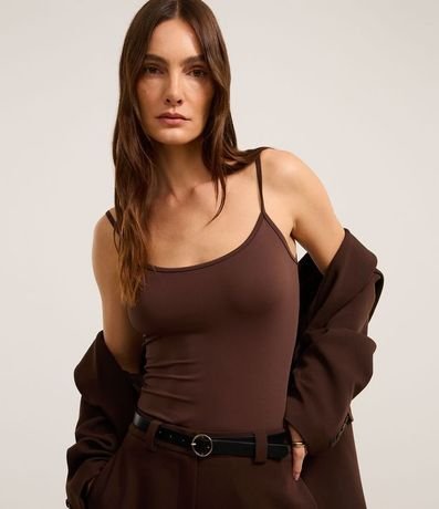 Blusa Musculosa Básica en Poliamida con Breteles Finos 3