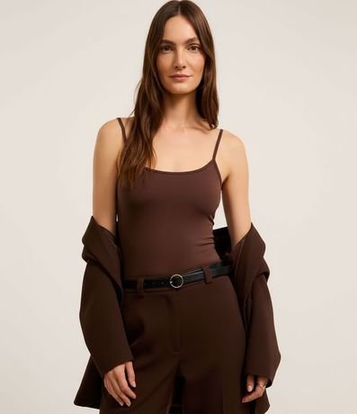 Blusa Musculosa Básica en Poliamida con Breteles Finos 4