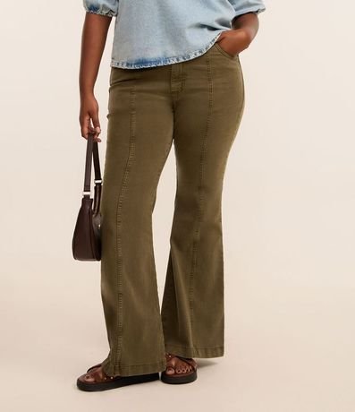 Pantalón Flare en Sarga con Cintura Ancha Curve & Plus Size 2