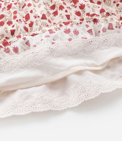 Pollera Infantil con Volado y Estampa Floral - Talle 1 a 6 años 4