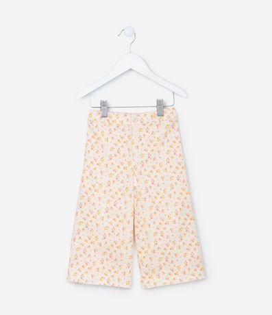 Pantalón Wide Leg Infantil con Estampa Floral - Talle 1 a 6 años