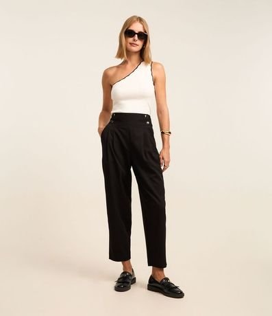 Pantalón Carrot Sastrería con Botones en La Cintura