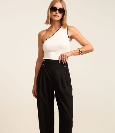 Pantalón Carrot Sastrería con Botones en La Cintura 2