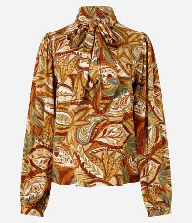 Blusa en Viscosa con Cuello Lazo y Estampa Paisley 6