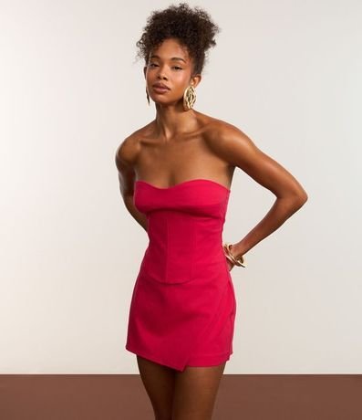 Blusa Corsetada en Bengalina con Cremallera en la Espalda 5