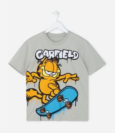 Remera Infantil con Estampa Garfield Skatista - Talle 5 a 14 años