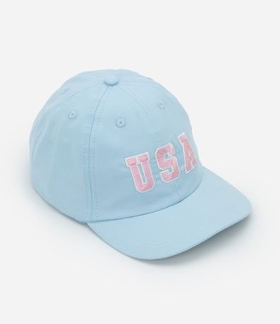 Gorra Infantil Ala Recta con Bordado USA - Talle Ú