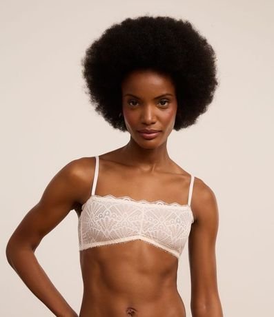 Soutien sin Copa con Aro en Encaje Floral con Asas Removibles