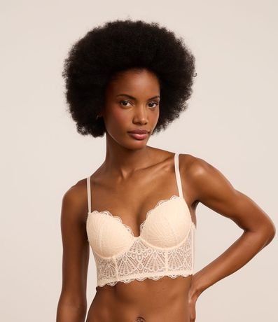 Soutien Alargado con Copa en Encaje Floral