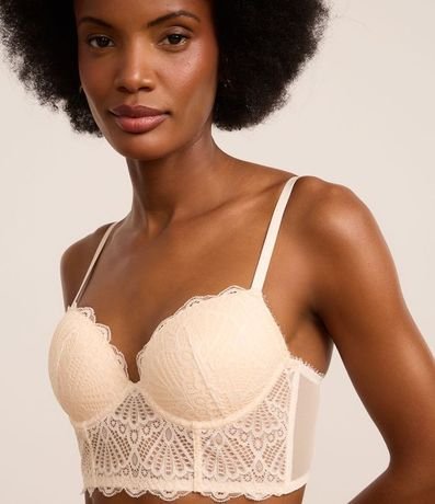 Soutien Alargado con Copa en Encaje Floral 3