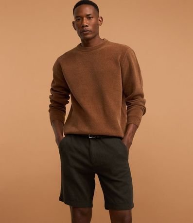 Bermuda Recta en Twill con Trabilla y Bolsillos 3