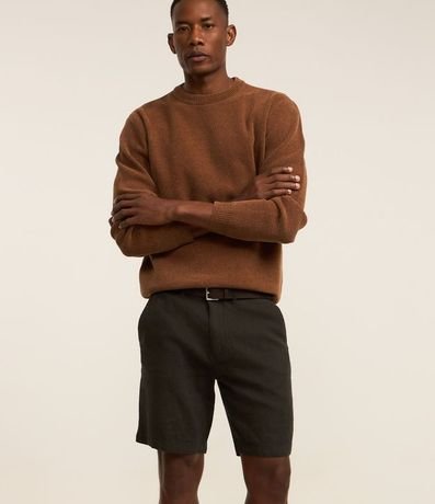 Bermuda Recta en Twill con Trabilla y Bolsillos 5