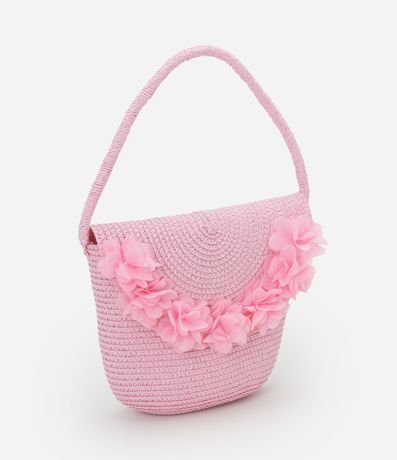 Cartera Infantil en Paja con Flores - Talle único