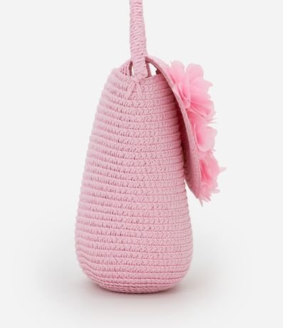 Cartera Infantil en Paja con Flores - Talle único 2
