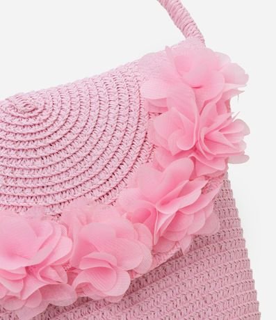 Cartera Infantil en Paja con Flores - Talle único 5