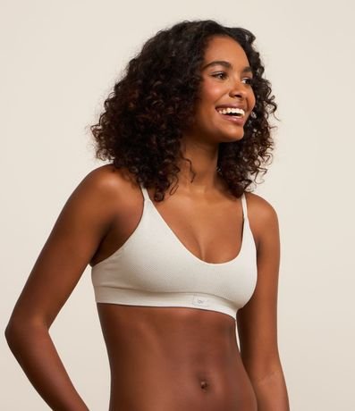 Soutien Top Comfy Seamless Texturizado con Etiqueta Lov y Copa Desmontable 1