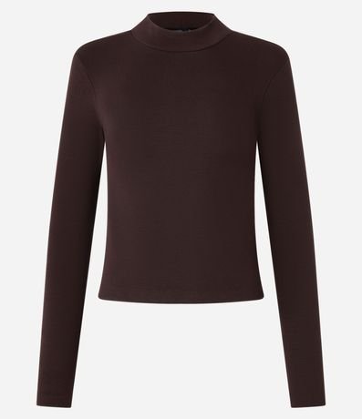 Blusa en Rib con Cuello Alto y Manga Larga 6