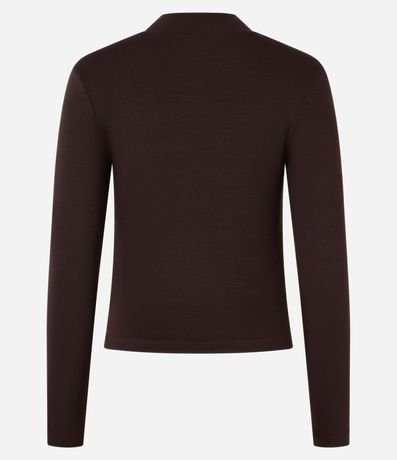 Blusa en Rib con Cuello Alto y Manga Larga 8