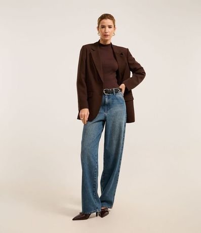 Blusa en Rib con Cuello Alto y Manga Larga 3