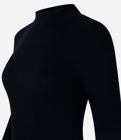 Blusa en Rib con Cuello alto y Manga Larga 2