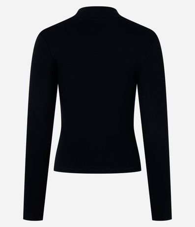 Blusa en Rib con Cuello alto y Manga Larga 3
