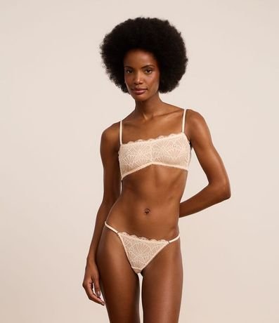 Bombacha Colaless Hilo Doble en Encaje y Tule