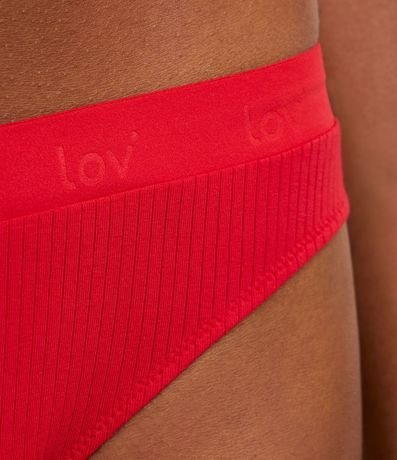 Bombacha Bikini Hilo Acanalada con Lettering en la Cintura 4