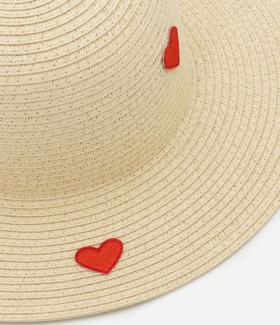 Sombrero de Paja Infantil Bordado de Corazones - Talle único 2