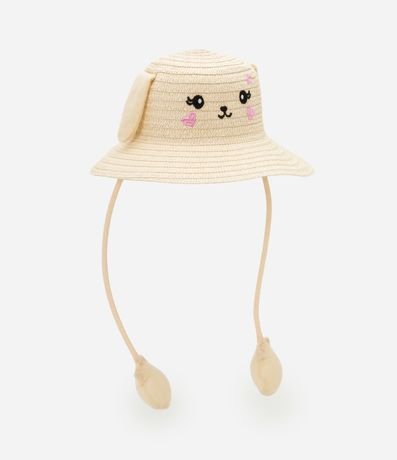 Sombrero de Paja Infantil con Carita y Oreja - Talle único