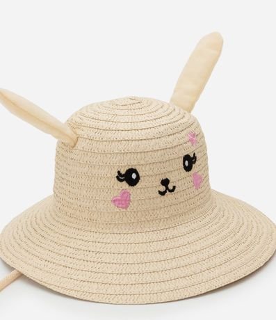 Sombrero de Paja Infantil con Carita y Oreja - Talle único 5