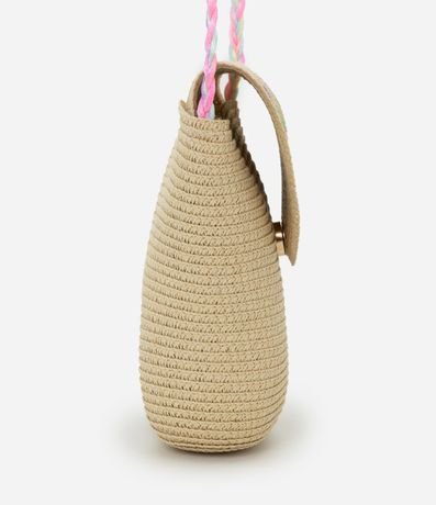 Cartera Infantil en Paja con Corazones - Talle único 2