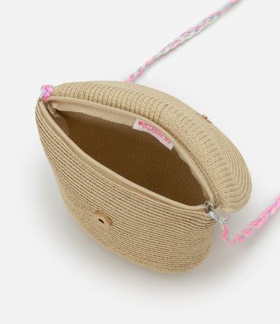 Cartera Infantil en Paja con Corazones - Talle único 5