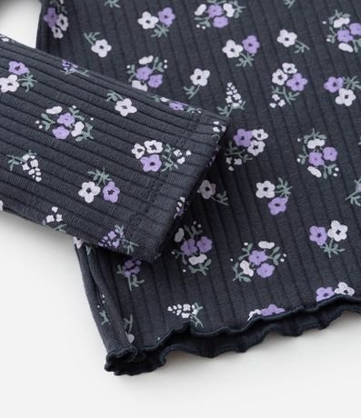 Blusa Infantil Acanalada con Estampa Floral - Talle 1 a 6 años 4