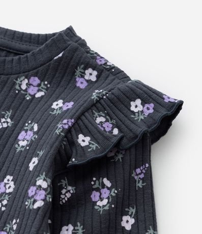 Blusa Infantil Acanalada con Estampa Floral - Talle 1 a 6 años 5